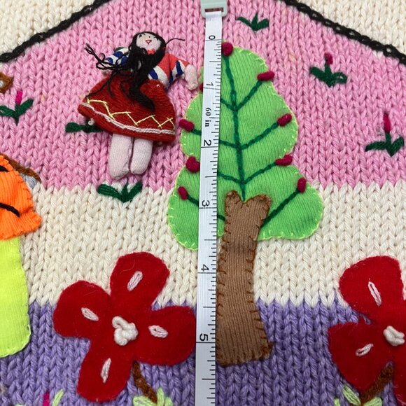Peruvian Hand Decorated "Family" Sweater Size M/L EUC - Picture 8 of 12